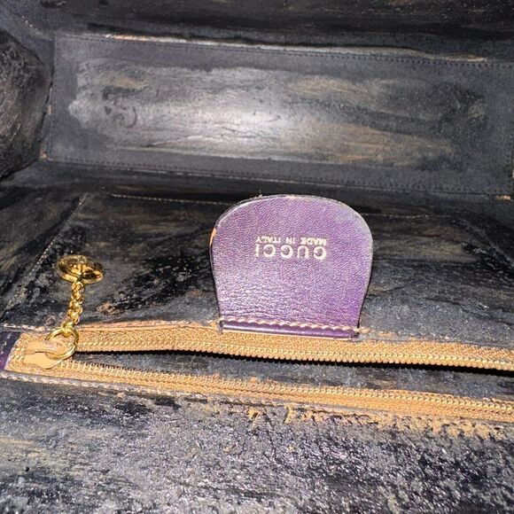 Gucci rare box purple leather bag with strap - Picture 11 of 15